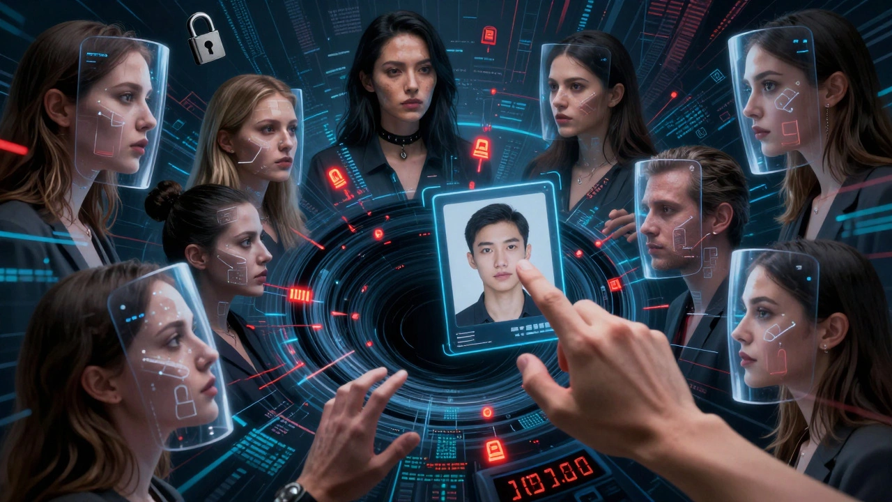 Digital faces are being harvested by deepfake machines while workers fight back with protective AI shields.